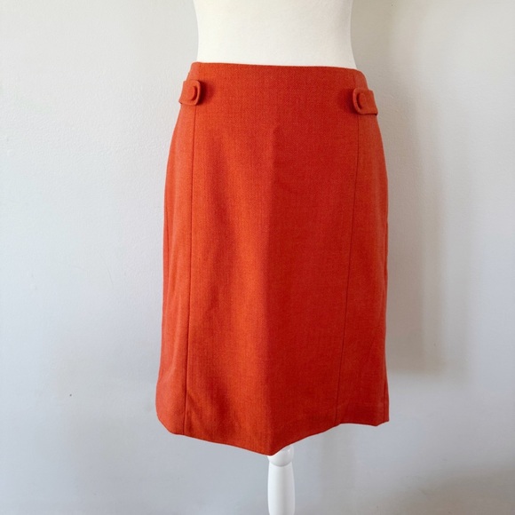 J. Crew Dresses & Skirts - J Crew Wool Retro A Line Skirt Women’s 6 Orange Secretary Business Casual Office